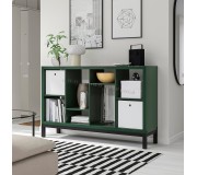 Etajera Ikea Kallax 147x39x94 (Verde inchis/Negru)