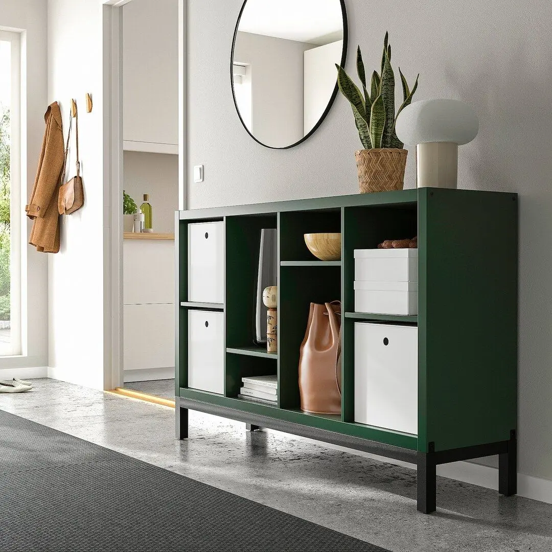 Etajera Ikea Kallax 147x39x94 (Verde inchis/Negru)
