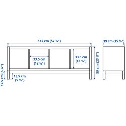 Etajera Ikea Kallax 147x59 (Alb/Negru) Thumb