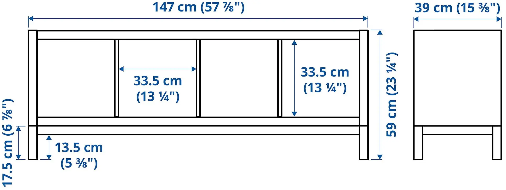 Etajera Ikea Kallax 147x59 (Alb/Negru)