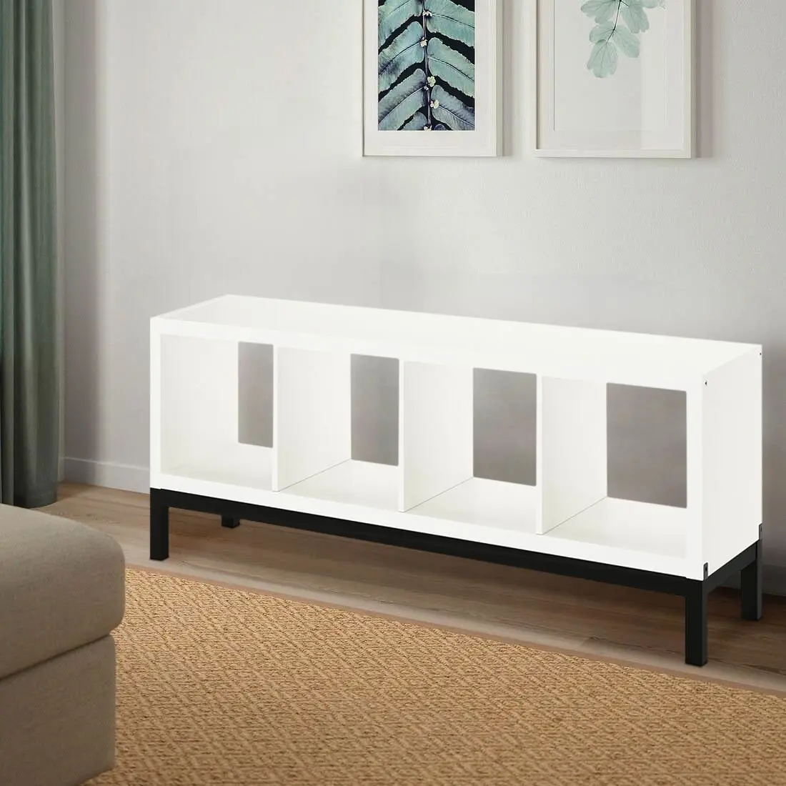 Etajera Ikea Kallax 147x59 (Alb/Negru)