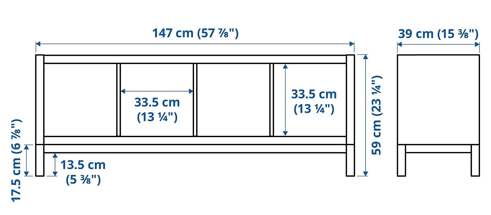 Etajera Ikea Kallax 147x59 (Negru-Maro/Negru)