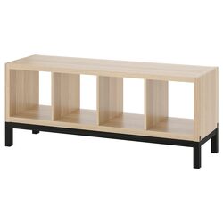 Etajera Ikea Kallax 147x59 (Aspect Stejar Antichizat/Negru)