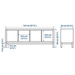 Etajera Ikea Kallax 147x59 (Aspect Stejar Antichizat/Negru) Thumb