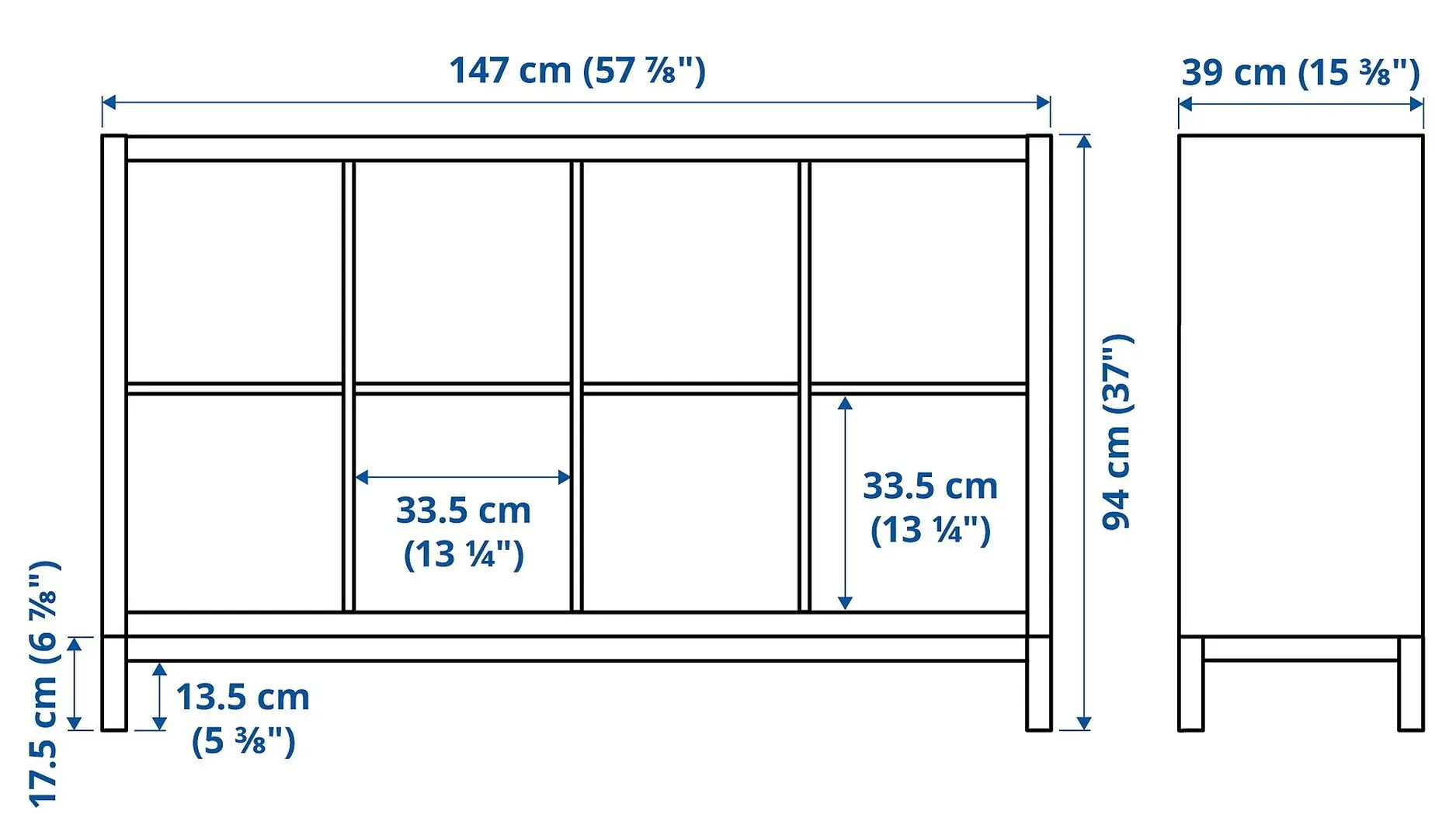 Etajera Ikea Kallax 147x94 (Alb/Negru)