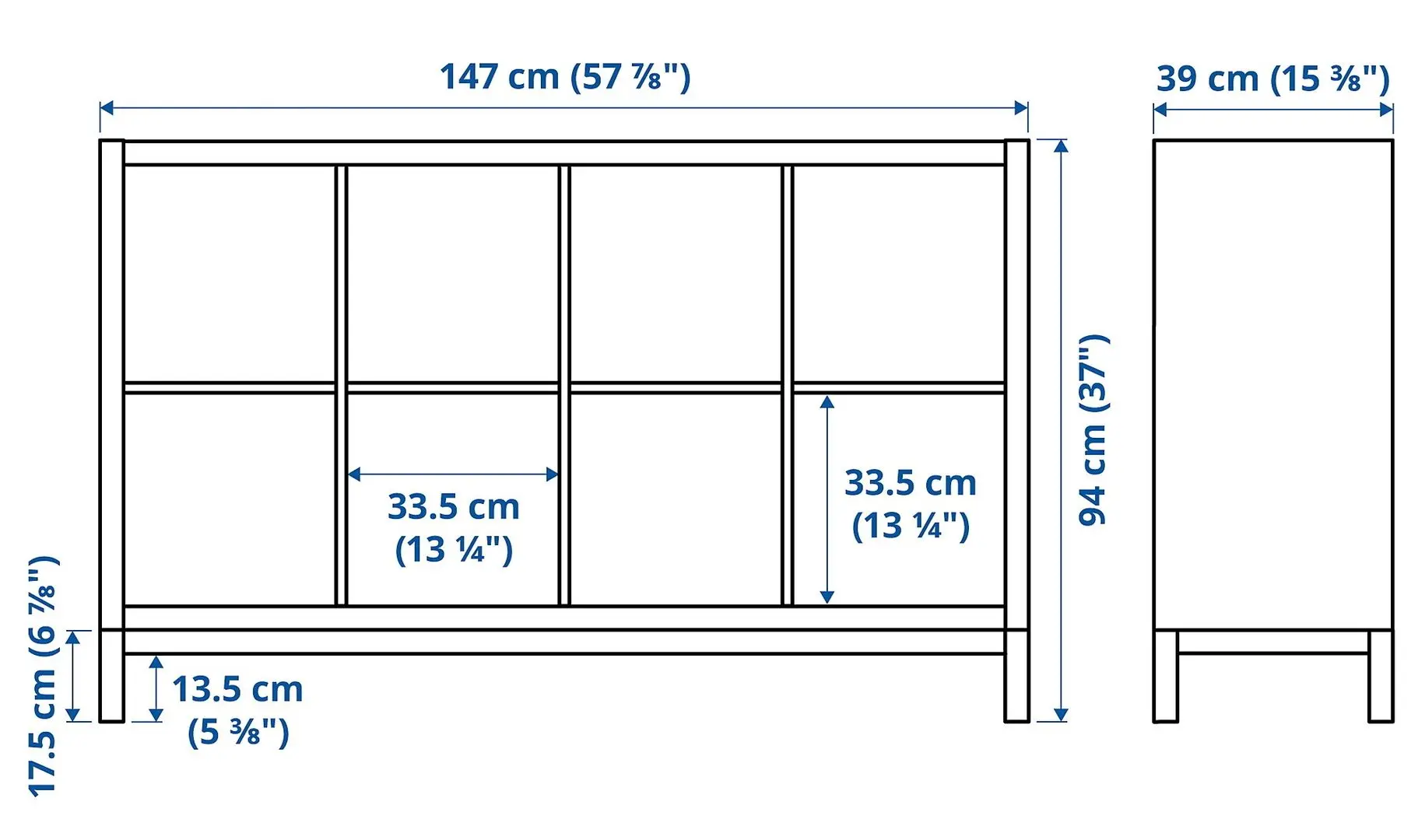 Etajera Ikea Kallax 147x94 (Negru-maro/Negru)