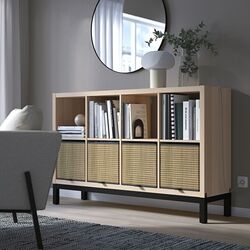 Etajera Ikea Kallax 147x94 (Aspect Stejar Antichizat/Negru) Thumb