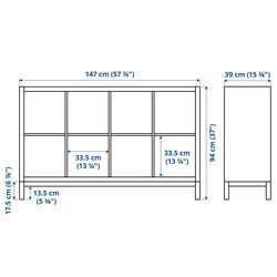 Etajera Ikea Kallax 147x94 (Aspect Stejar Antichizat/Negru) Thumb