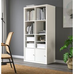 Etajera Ikea Kallax 2 usi/2 organizatoare 147x77 (Alb)