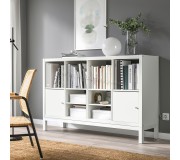 Стеллаж Ikea Kallax 2 дверцы/2 вставки-полки 147x94 (Белый)