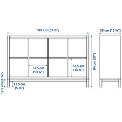Etajera Ikea Kallax 2 usi/2 organizatoare 147x94 (Alb) Thumb
