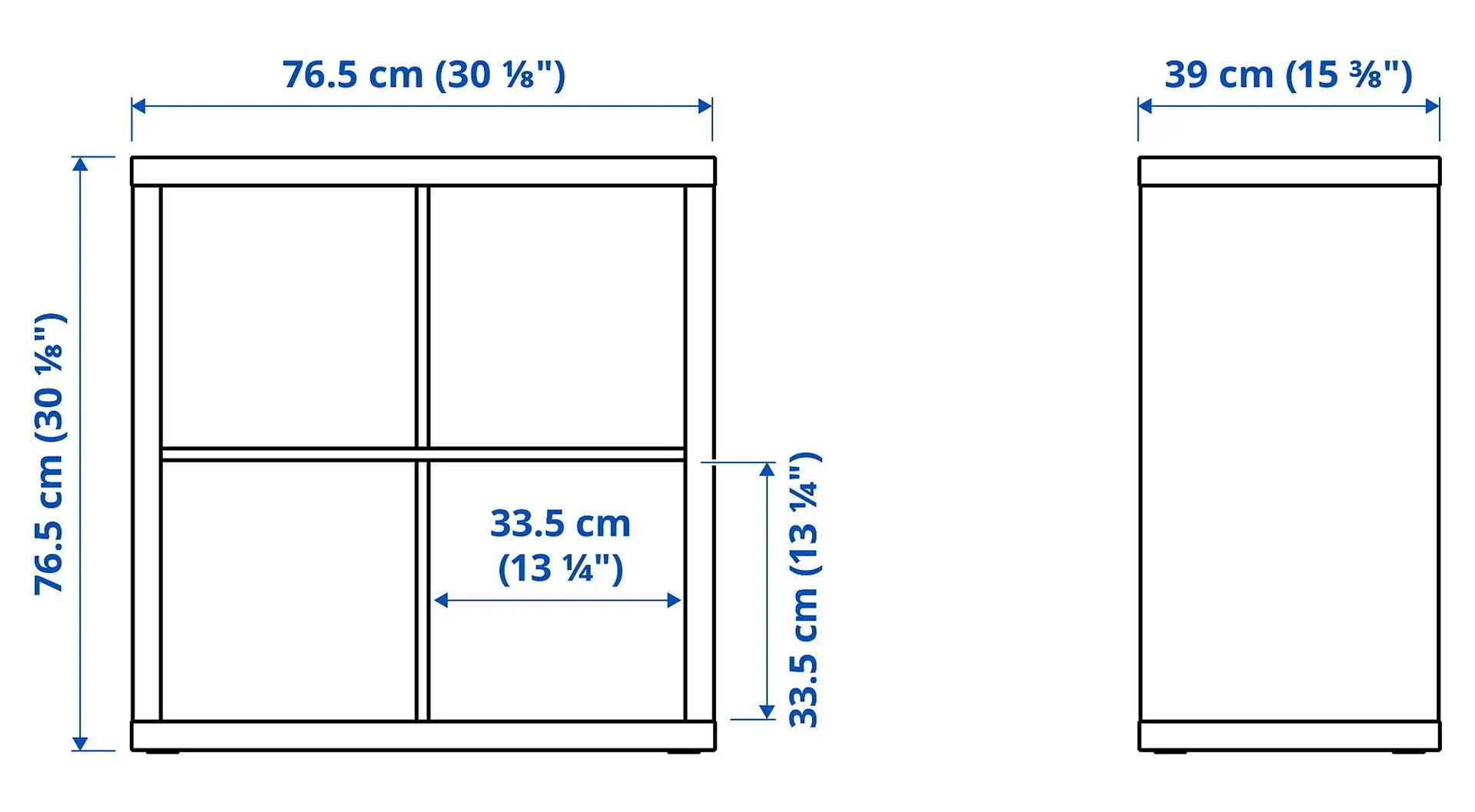 Стеллаж Ikea Kallax 2 дверцы 77x77 (Черно-коричневый)