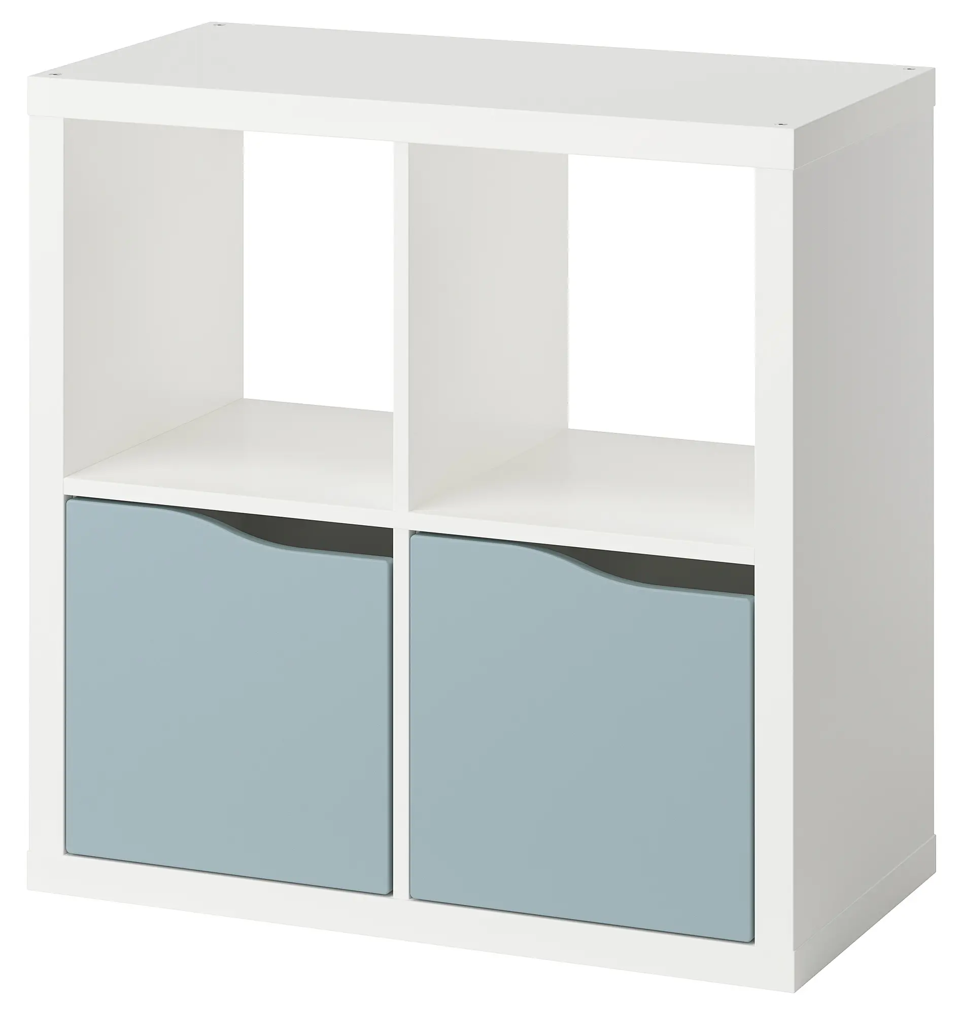 Стеллаж Ikea Kallax 2двери 77x77 (Белый/Светло-серо-голубой) - 2
