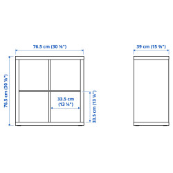 Стеллаж Ikea Kallax 2двери 77x77 (Белый/Светло-серо-голубой) Thumb