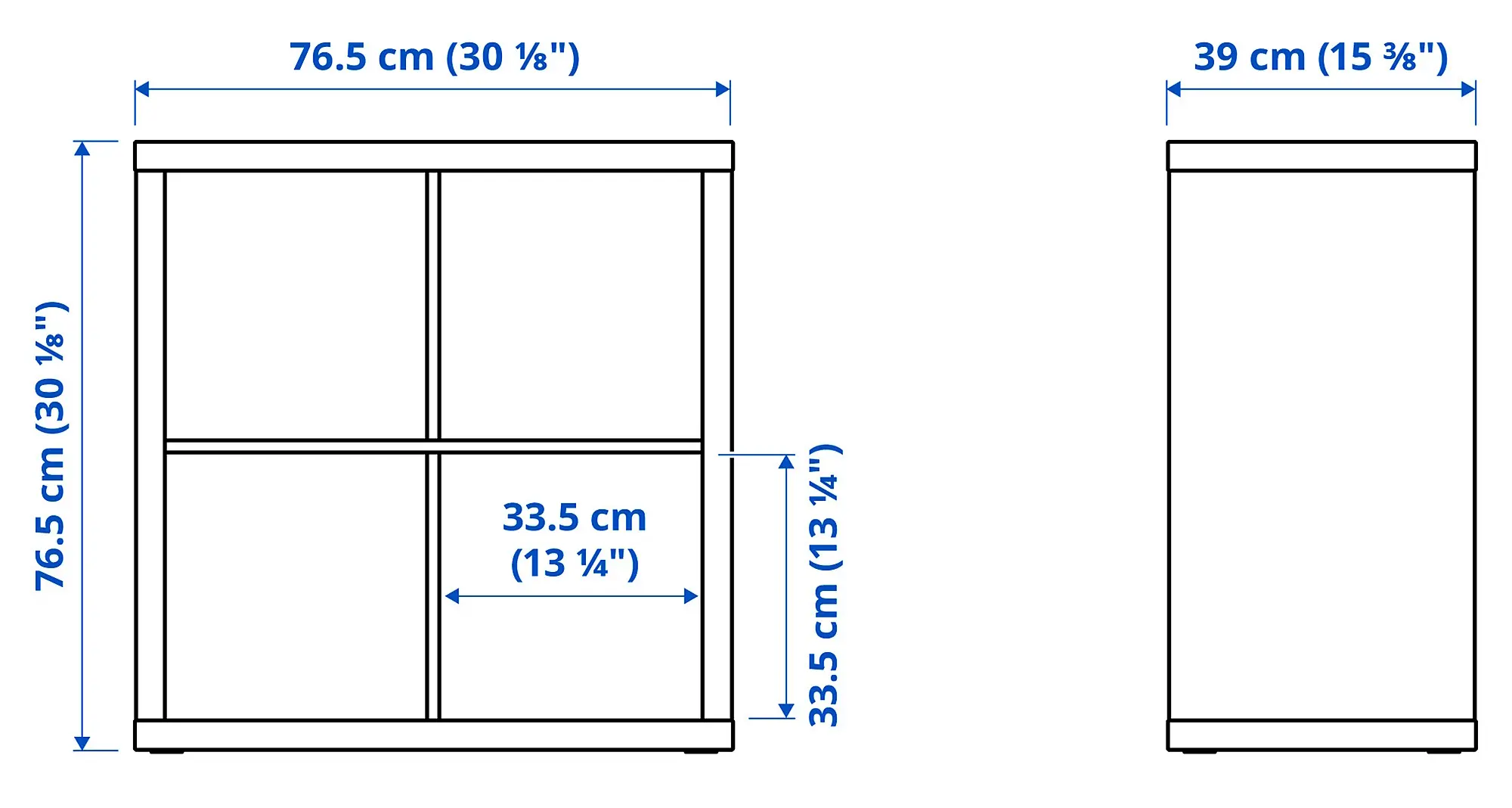 Стеллаж Ikea Kallax 2двери 77x77 (Белый/Светло-серо-голубой) - 3