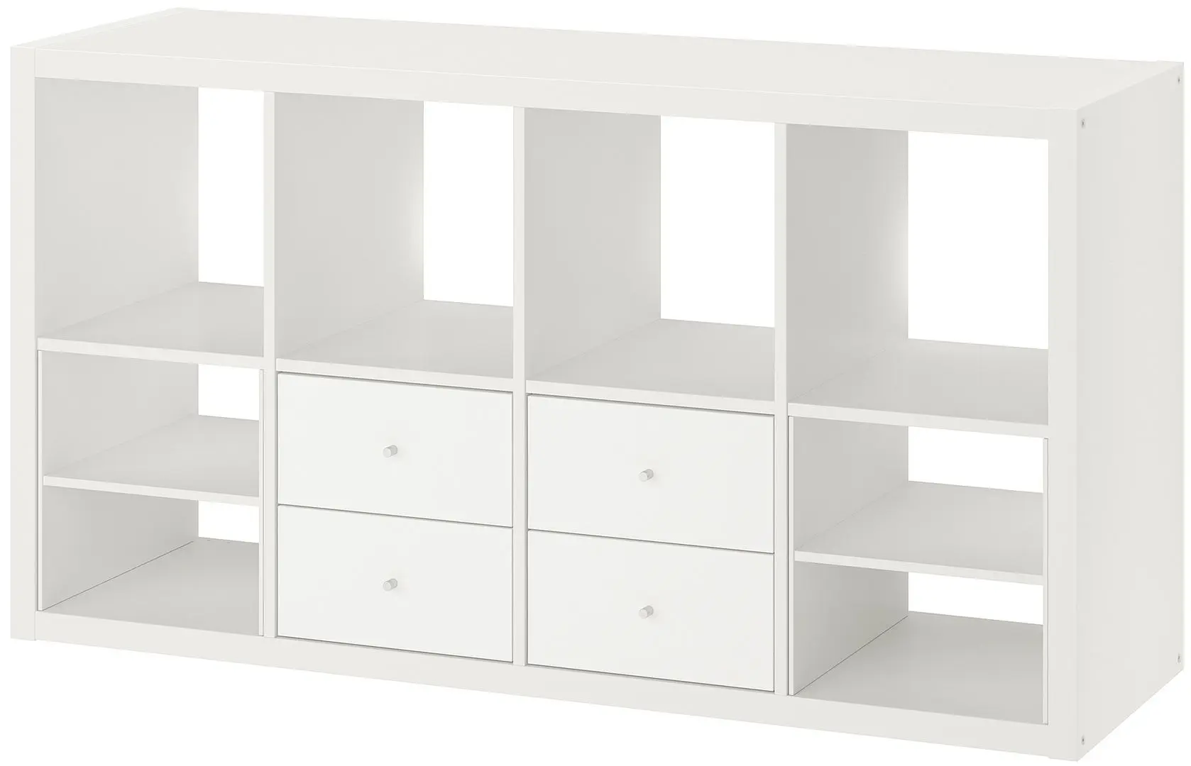 Etajera Ikea Kallax 4 rafturi/2 organizatoare 147x77 (Alb)