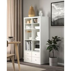 Etajera Ikea Kallax 4 rafturi/2 organizatoare 147x77 (Alb)