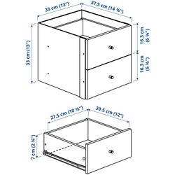 Etajera Ikea Kallax 4 rafturi/2 organizatoare 147x77 (Alb) Thumb