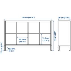 Etajera Ikea Kallax 4 sertare/2 organizatoare 147x94 (Alb) Thumb