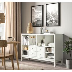 Etajera Ikea Kallax 4 sertare/2 organizatoare 147x94 (Alb)
