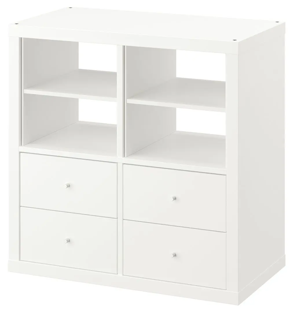 Etajera Ikea Kallax 4 sertare 77x77 (Alb)