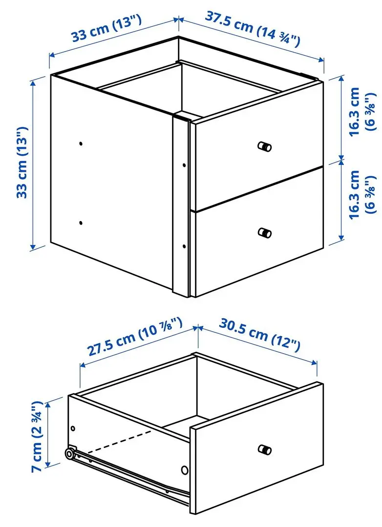 Etajera Ikea Kallax 4 sertare 77x77 (Alb)