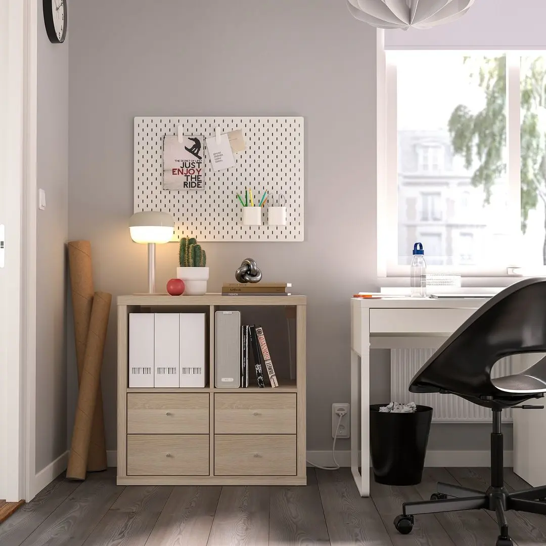 Etajera Ikea Kallax 4 sertare 77x77 (Aspect Stejar Antichizat)