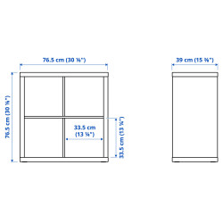 Стеллаж Ikea Kallax 4ящика 77x77 (Белый/Светло-серо-голубой) Thumb