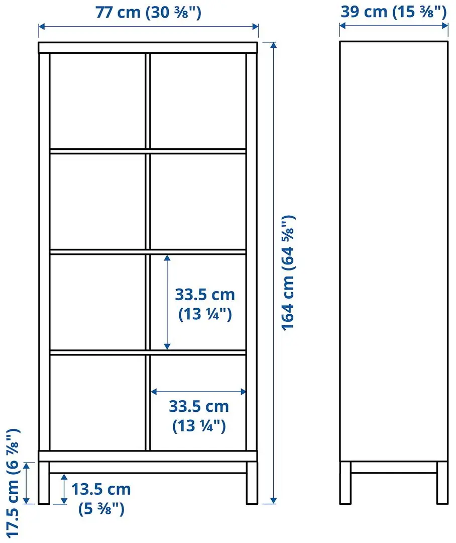Etajera Ikea Kallax 77x164 (Alb/Negru)