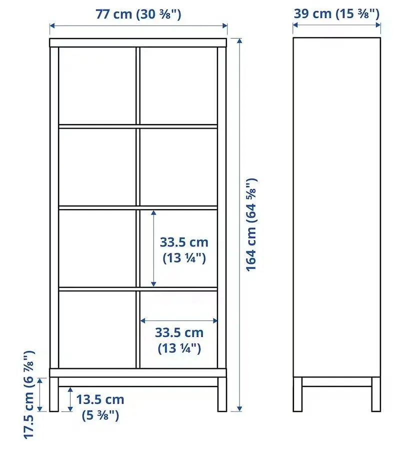 Etajera Ikea Kallax 77x164 (Negru-maro/Alb)