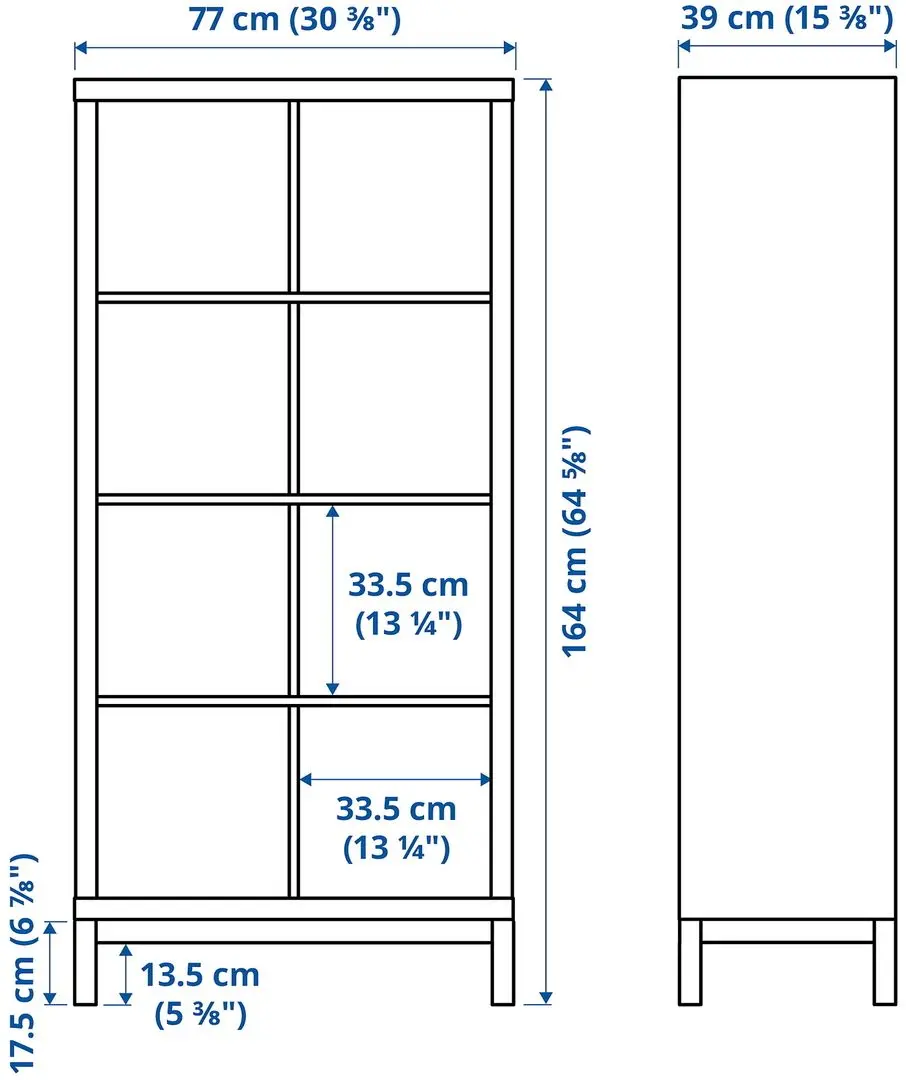 Etajera Ikea Kallax 77x164 (Alb lucios/Alb)