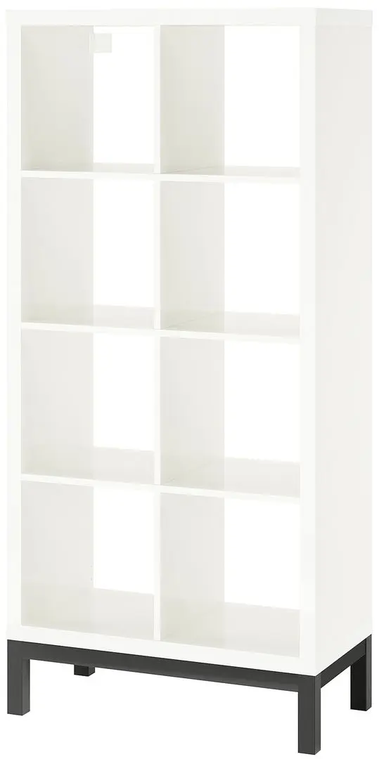 Etajera Ikea Kallax 77x164 (Alb lucios/Negru)