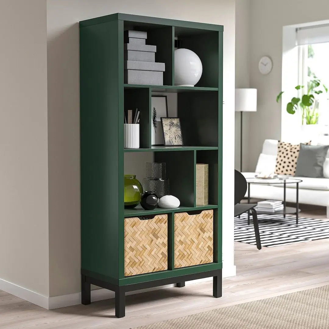 Etajera Ikea Kallax 77x39x164 (Verde inchis/Negru)