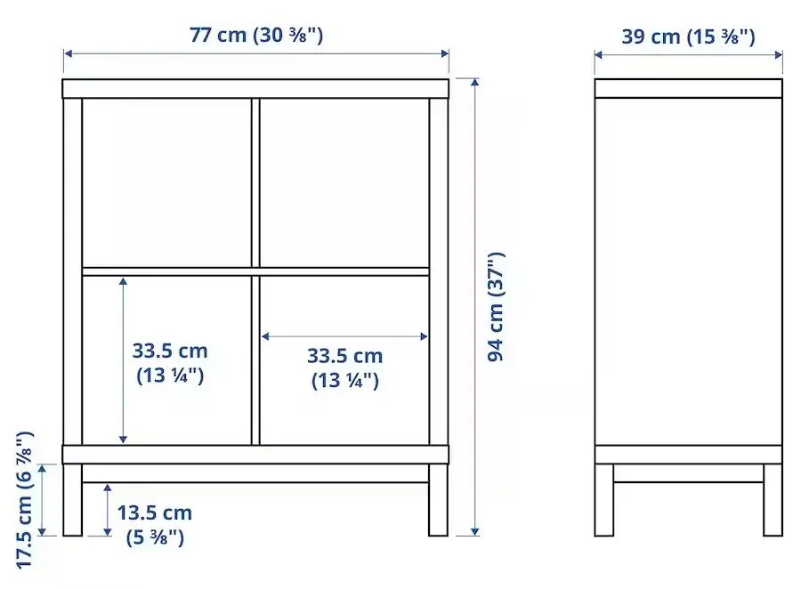 Etajera Ikea Kallax 77x94 (Alb/Alb Lucios)