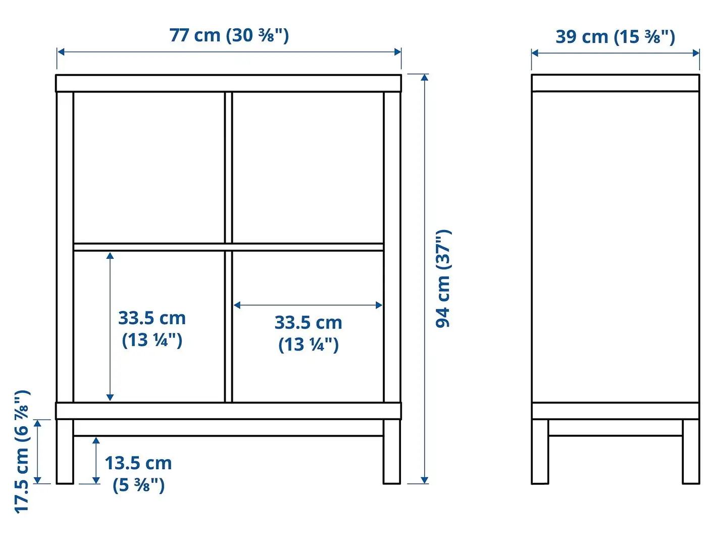 Etajera Ikea Kallax 77x94 (Alb/Negru)