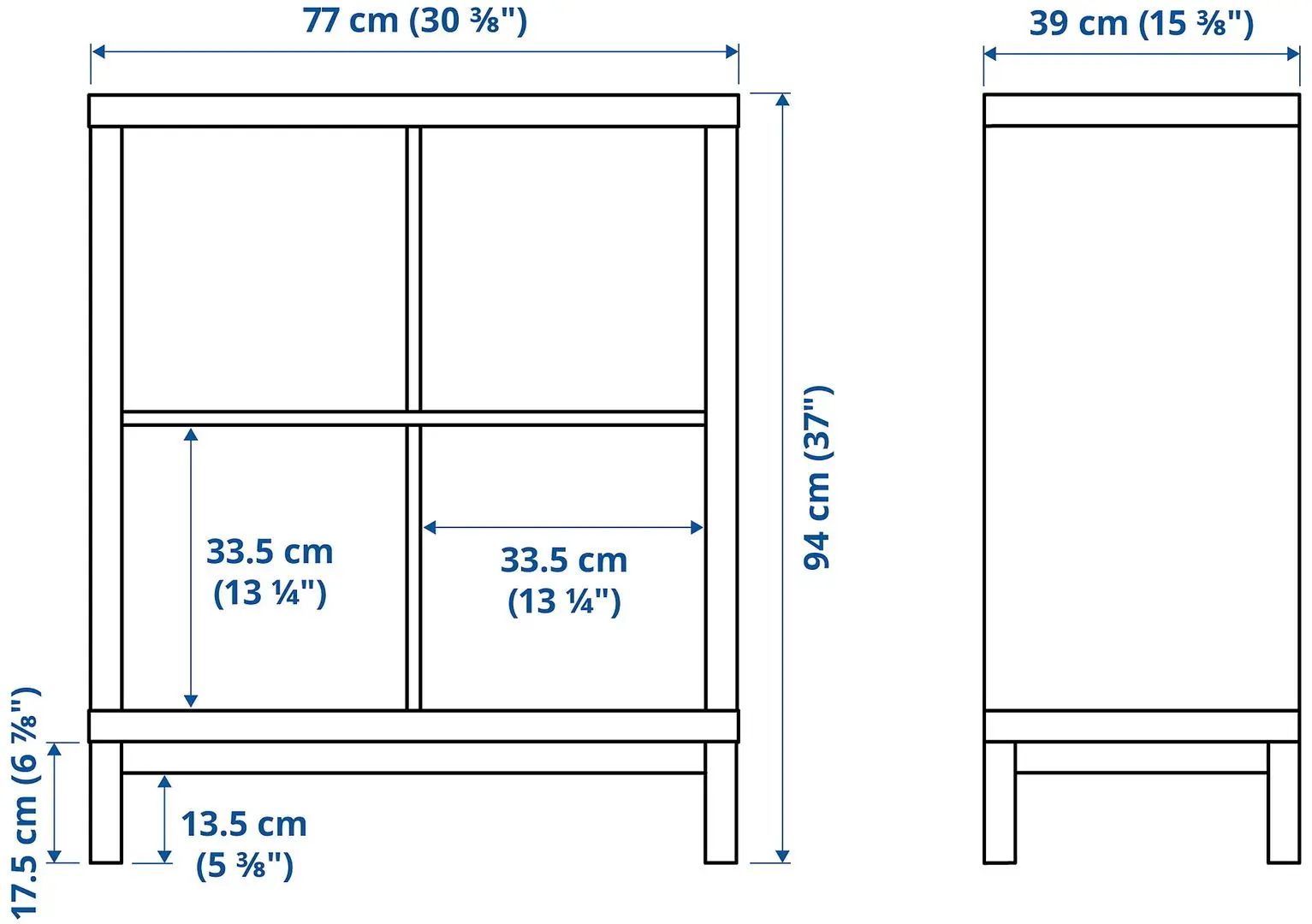 Etajera Ikea Kallax 77x94 (Negru-maro/Negru)