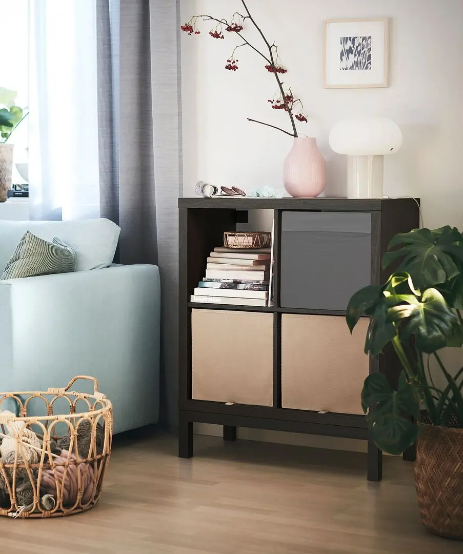 Etajera Ikea Kallax 77x94 (Negru-maro/Negru)