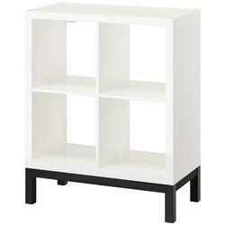 Etajera Ikea Kallax 77x94 (Alb lucios/Negru) Thumb