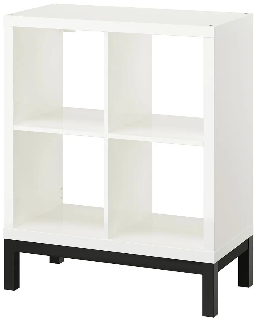 Etajera Ikea Kallax 77x94 (Alb lucios/Negru)