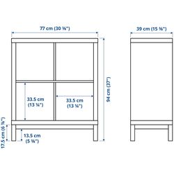 Etajera Ikea Kallax 77x94 (Alb lucios/Negru) Thumb