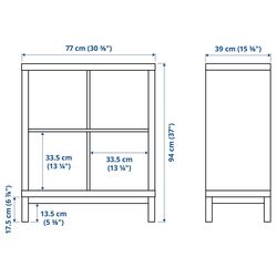 Etajera Ikea Kallax 77x94 (Aspect Stejar Antichizat/Negru) Thumb