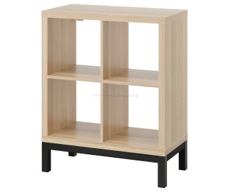 Стеллаж Ikea Kallax 77x94 (Под Беленый Дуб/Черный)