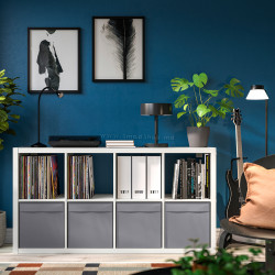 Стеллаж Ikea Kallax/Drona 77x39x147 (Белый/Темно-серый)
