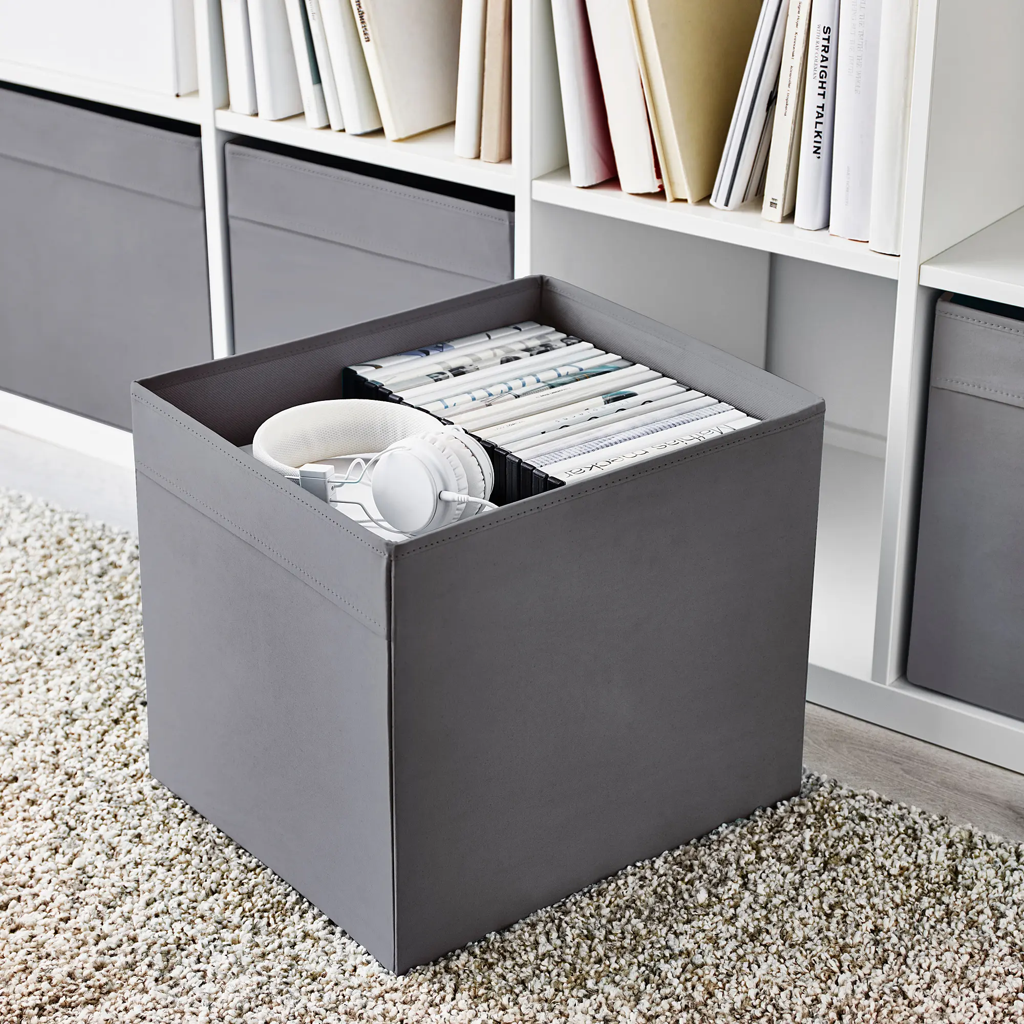 Стеллаж Ikea Kallax/Drona 77x39x147 (Белый/Темно-серый) - 7