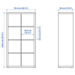 Стеллаж Ikea Kallax/Drona 77x39x147 (Белый/Темно-серый) Thumb