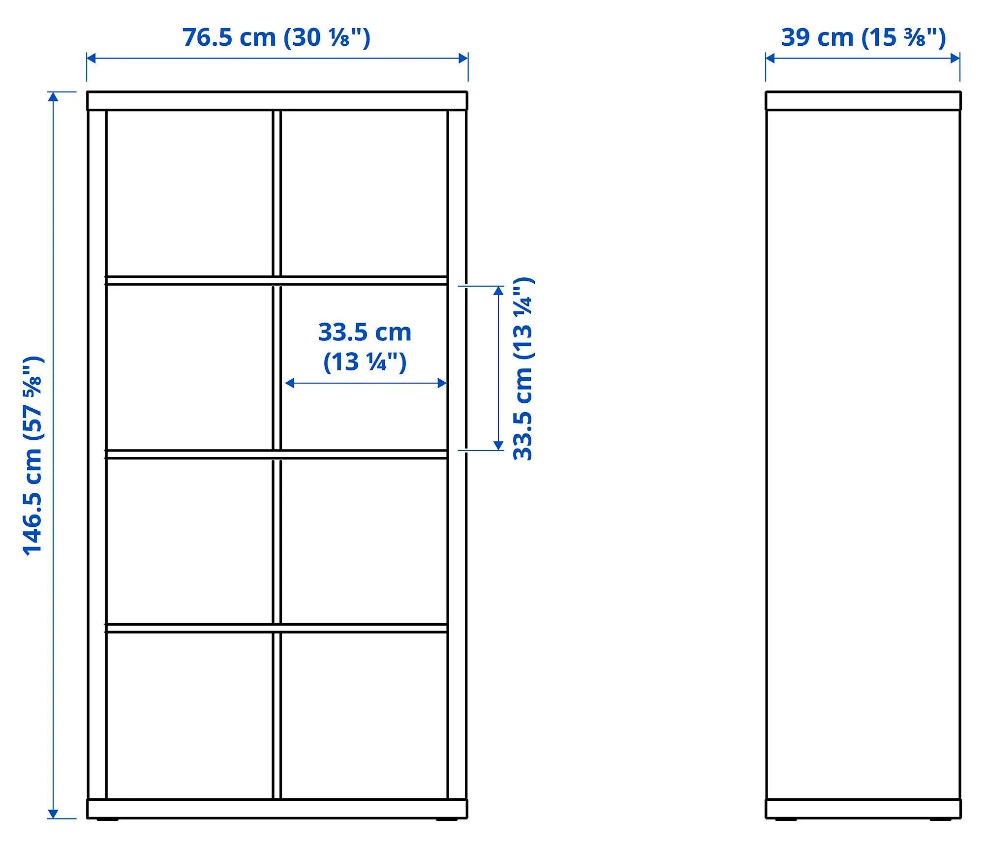 Стеллаж Ikea Kallax/Drona 77x39x147 (Белый/Темно-серый) - 8