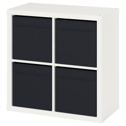 Стеллаж Ikea Kallax/Drona 77x39x77 (Белый/Черный) Thumb