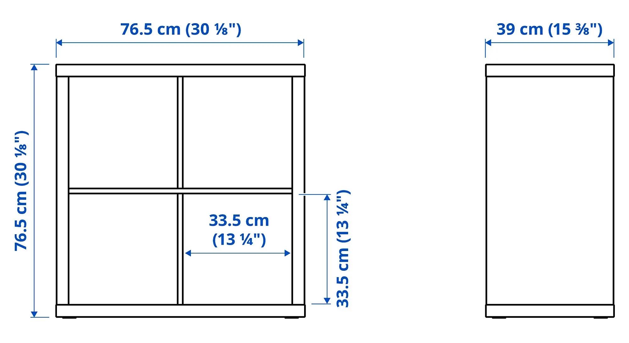 Стеллаж Ikea Kallax/Drona 77x39x77 (Белый/Черный) - 6