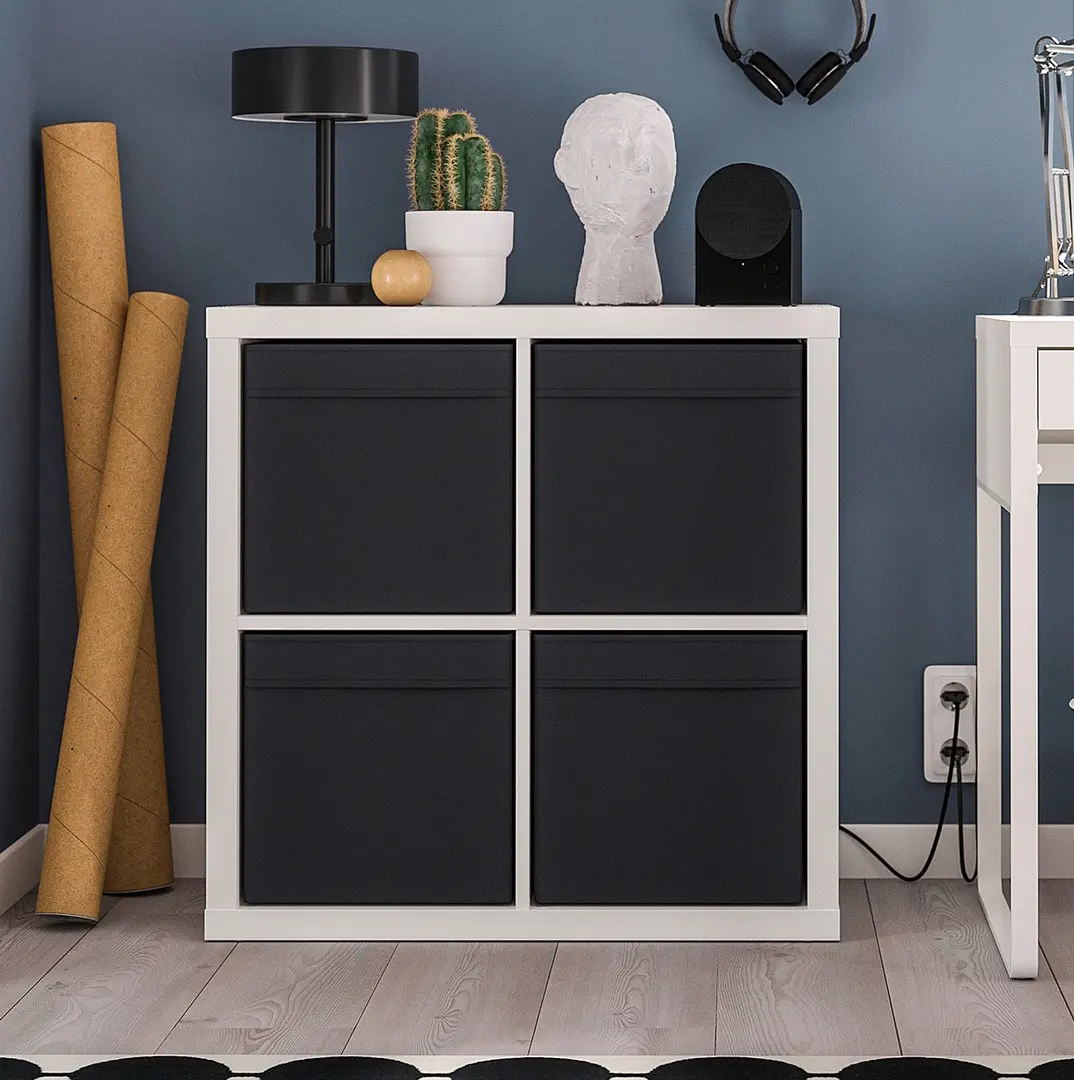 Стеллаж Ikea Kallax/Drona 77x39x77 (Белый/Черный)