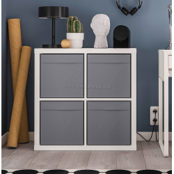 Стеллаж Ikea Kallax/Drona 77x39x77 (Белый/Темно-серый)